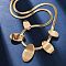 304 Stainless Steel Oval Bib Necklaces, Ion Plating(IP), Real 18K Gold Plated, 16.54 inch(42cm)