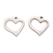 Tarnish Resistant 304 Stainless Steel Charms, Laser Cut, Heart, Stainless Steel Color, 10x10x1mm, Hole: 1.2mm