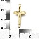 Подвески-крестики из латуни с прозрачным кубическим цирконием ZIRC-I070-003G-3