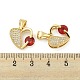 Кулоны из латуни с микропейвом и красным кубическим цирконием ZIRC-P115-05G-3