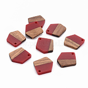 Подвески из прозрачной смолы и ореха RESI-S384-003A-A06