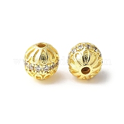 Латунные микро проложить кубического циркония бусы KK-U067-06G-02