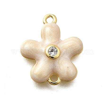 Подвески-цветочки из латуни с прозрачным кубическим цирконием KK-P295-52G-01-1