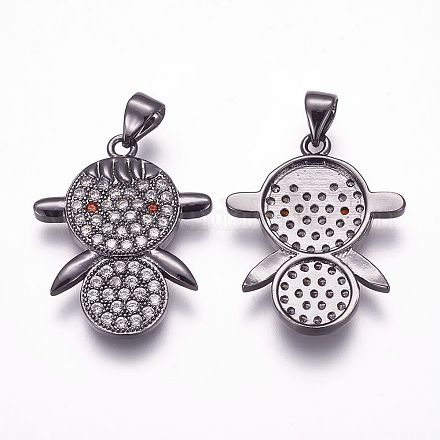 Латунные микро проложить кубического циркония подвески ZIRC-F054-39B-1