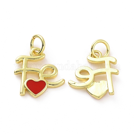 Подвески из латуни с покрытием из эмали KK-C008-18G-02-1