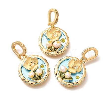 Подвески из латуни с микропаве из циркония KK-R212-03G-04-1