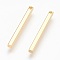 Brass Pendants, Lead Free & Cadmium Free & Nickel Free, Long-Lasting Plated, Rectangle, Golden, 25x2x2mm, Hole: 1.2mm