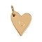 304 Stainless Steel Charms, with Jump Rings, Heart with Letter Charms, Golden, Letter G, 10x8.5x1.5mm, Hole: 4x2.5mm