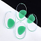 Transparent Resin Big Pendants, Oval, Medium Aquamarine, 50x28x3.5mm, Hole: 1.4mm