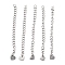 Tarnish Resistant 304 Stainless Steel Chain Extender, with Heart Pendants, Stainless Steel Color, 60mm