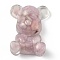 Resin Display Decorations, with Natural Kunzite/Spodumene Chips Inside, Bear, 53.5~53.8x41~41.5x17.5~21mm