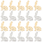 20Pcs 2 Colors 201 Stainless Steel Pendants, Easter Bunny, Mixed Color, 19x14x1mm, Hole: 1.2mm, 10pcs/color
