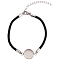 10Pcs Milan Cord & 304 Stainless Steel Bracelets Making, with Round Tray, Black, Tray: 12mm, 7-1/2 inch(19cm)