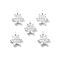 925 Sterling Silver Micro Pave Clear Cubic Zirconia Star Charms, with 925 Stamp, Silver, 10.1x4.5x2mm, Hole: 0.9mm
