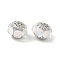 Acrylic Rhinestone Rondelle Beads, with Alloy & Glass, for Beadable Pens, Keychains and Jewelry, Antique Silver & Silver, White, 21.5x20x15mm, Hole: 2mm