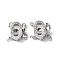 Rack Plating Brass Micro Pave Clear Cubic Zirconia Box Clasps, 2-Strand, 4-Hole, Long-Lasting Plated, Double Number 0, Platinum, 13.5x12x5.5mm, Jump Ring: 3.5x0.5mm, Inner Diameter: 2mm