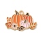 Thanksgiving Day Alloy Pendants, with Enamel, Golden, Pumpkin, 17x25x1.6mm, Hole: 2mm