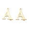PVD Vacuum Plating  304 Stainless Steel Charms, Laser Cut, Alphabet, Golden, Letter.A, 12.5x10.5x0.8mm, Hole: 1mm