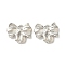 Alloy Pendants, Rack Plating, Bowknot, Platinum, 16x19x3mm, Hole: 1.8mm