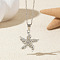 Alloy Crystal Rhinestone Pendant Necklaces, Platinum, Starfish, 17.72 inch(45cm)