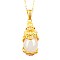 Natural Hetian Jade Pendants, with Rhinestone and 925 Sterling Silver Findings, Pi Xiu, Golden, Fuchsia