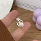 925 Sterling Silver Cuff Rings, with Shell Pearl, Silver, Heart, Inner Diameter: Adjustable