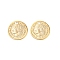 Brass Charms, Flat Round & Human Charm, Cadmium Free & Lead Free, Real 24K Gold Plated, 11x0.8mm, Hole: 1mm