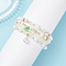 4Pcs 4 Styles Shell Pearl Round Beads Stretch Bracelets, with ABS Plastic Imitation Pearl & Glass Beads, White, Inner Diameter: 2-1/8 inch(5.4~5.5cm), 1pc/style
