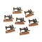 Zinc Alloy Pendants, with Enamel, Sewing Machine, Black, 19x25x1.5mm, Hole: 2mm