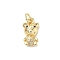 Brass Micro Pave Cubic Zirconia Pendants, Cadmium Free & Lead Free, Bear Charms, with Jump Ring, Bear, 14x8x3.5mm, Hole: 3mm