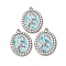 304 Stainless Steel Enamel Pendants, with ABS Plastic Imitation Pearl Beads, Bird, Oval, 26.5x19.5x2.5mm, Hole: 1.2mm