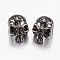 Tibetan Style Alloy Beads, Skull, Gunmetal, 12x9x10mm, Hole: 1.5mm