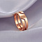 304 Stainless Steel Finger Rings, Slit Steel Rings, Rose Gold, US Size 9(18.9mm)