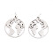 Non-Tarnish 201 Stainless Steel Pendants, Ring with Map, Stainless Steel Color, 19x17x1mm, Hole: 3mm