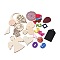Wood Pendants, Mixed Dyed & Undyed, Mixed Shapes, Mixed Style, Mixed Color, 21~85.5x20~76x1.5~5mm, Hole: 1.2~4mm, about 198pcs/300g