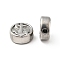 Tarnish Resistant 304 Stainless Steel Beads, Flat Round with Anchor Pattern, Stainless Steel Color, 10.5x4.5mm, Hole: 1.6mm