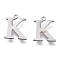 Tarnish Resistant 304 Stainless Steel Charms, Laser Cut, Alphabet, Stainless Steel Color, Letter.K, 12x10x0.8mm, Hole: 1mm