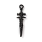 Alloy Pendants, Sword Charm, Electrophoresis Black, 30x8.5x2.5mm, Hole: 1.6mm