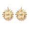 Brass Micro Pave Clear Cubic Zirconia Pendants, with Jump Rings, Long-Lasting Plated, Compass, Clear, Golden, 20.5x19.5x2.5mm, Hole: 3.5mm