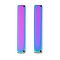 Ion Plating(IP) 304 Stainless Steel Links Connectors, Manual Polishing, Rectangle, Stamping Blank Tag, Rainbow Color, 35x6x2mm, Hole: 1mm