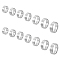 21Pcs 7 Size 201 Stainless Steel Plain Band Rings Set for Women, Stainless Steel Color, Inner Diameter: 16~22.2mm, 3Pcs/size