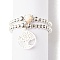 2Pcs 2 Style Natural Magnesite & Synthetic Hematite Beaded Rings with Brass Tree of Life Charms, Gemstone Jewelry for Women, US Size 8 1/4(18.3mm), 1Pc/style