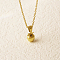 Teachers' Day Stainless Steel Apple Pendant Necklaces for Women's Daily Wear, Real 18K Gold Plated, 16.54 inch(42cm)