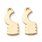 Brass Pendants, Long-Lasting Plated, Adinkra Symbols AKOBEN, Real 18K Gold Plated, 19x8.5x1mm, Hole: 1.5mm