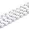Handmade Brass Ball Chains, Soldered, with Spool, White, 3mm, 32.8 Feet(10m)/roll
