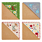 4Pcs 4 Style Felt Embroidery Bookmarks, Corner Page Marker, with Kraft Paper, Season Theme, Square, Letter K, 96x96x3mm, 1pc/style