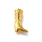 304 Stainless Steel Pendants, Cowboy Boots Charm, Real 14K Gold Plated, 14x8x4mm, Hole: 1mm