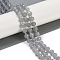 Natural Grey Agate Beads Strands, Faceted, Rondelle, with Seed Beads, 7.5~8x6.5mm, Hole: 1.4mm, about 45~46pcs/strand, 15.75''(40cm)