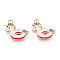 Beach Theme Alloy Enamel Pendants, Light Gold, Unicorn, 17x19x1mm, Hole: 1.8mm