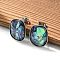 304 Stainless Steel Stud Earrings, with Shell,  Oval, Stainless Steel Color, 19x16mm